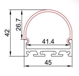 AL4542は滑走路端燈のアルミニウム放出/透明な導かれたストリップ アルミニウム プロフィールを導きました