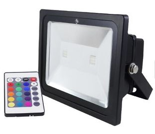 庭の照明のための150W RGB IP65の穂軸LEDのフラッド ランプを収納する黒い/銀