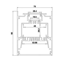曇らされたPCとの75mm*95mmのペンダント アルミニウムLEDのプロフィールはアルミニウムの上下に中断されてプロフィールを導きました